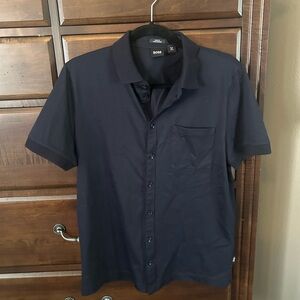 BOSS Navy Short-Sleeve Button-Down Shirt